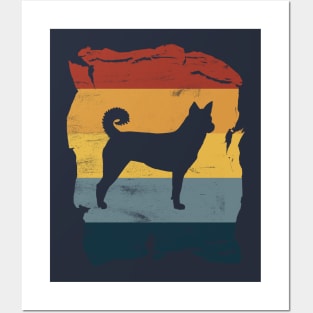 Canaan Dog Distressed Vintage Retro Silhouette Posters and Art